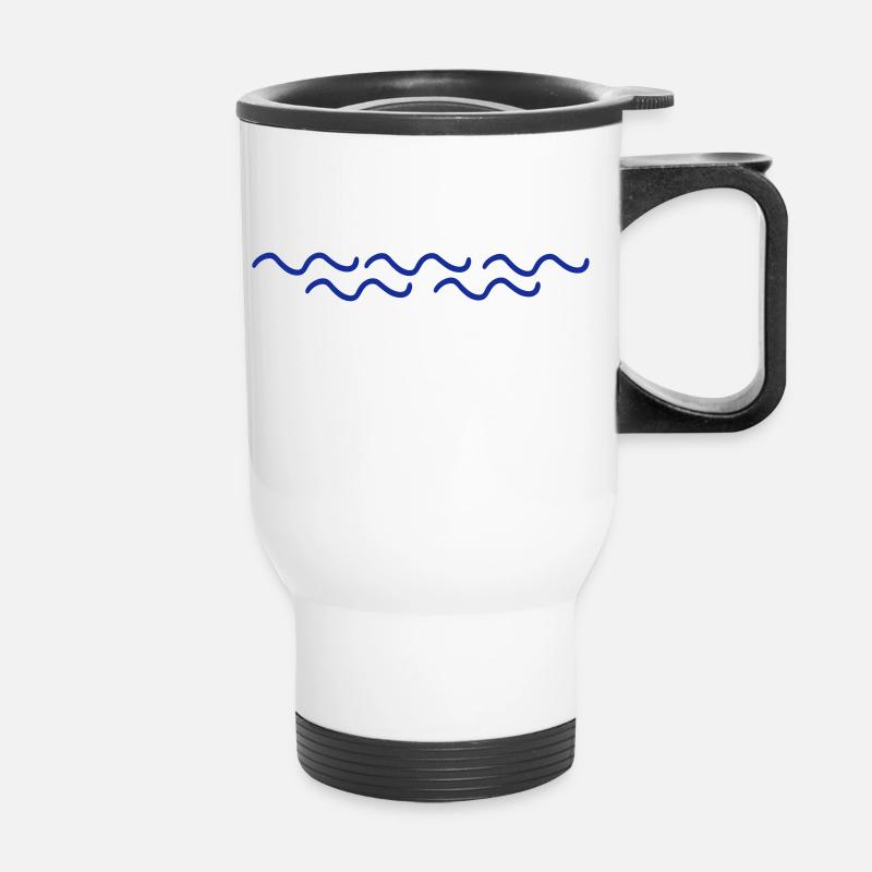Waves - Thermal mug with handle - white