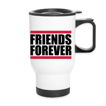 friends forever team crew party friends girlfriend b - Thermal mug with handle - white - Front