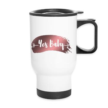 yes_baby_1 - Thermobecher mit Tragegriff - Weiß - Vorne