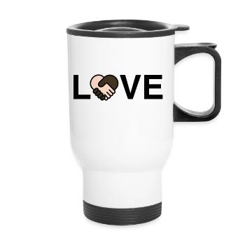 LOVE contre le racisme - Tasse isotherme avec poignée - blanc - Devant
