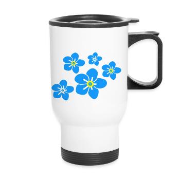 Vergiss mich nicht Blume2 - Thermobecher mit Tragegriff - Weiß - Vorne