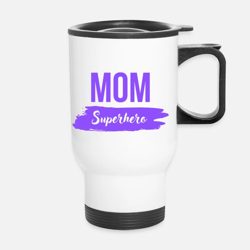 Mom Superhero - Thermal mug with handle - white