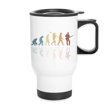 Human Evolution Guitar Band Retro Vintage - Tasse isotherme avec poignée - blanc - Devant