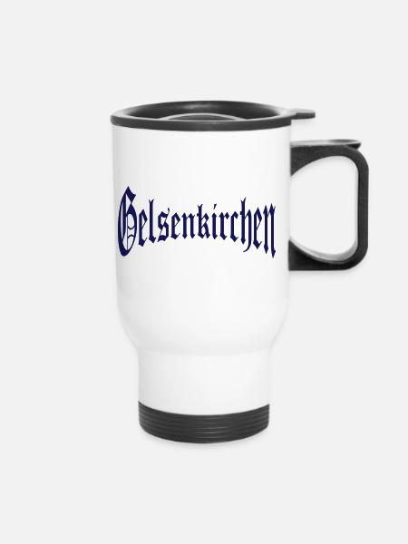 Gelsenkirchen - Thermobecher mit Tragegriff - Weiß