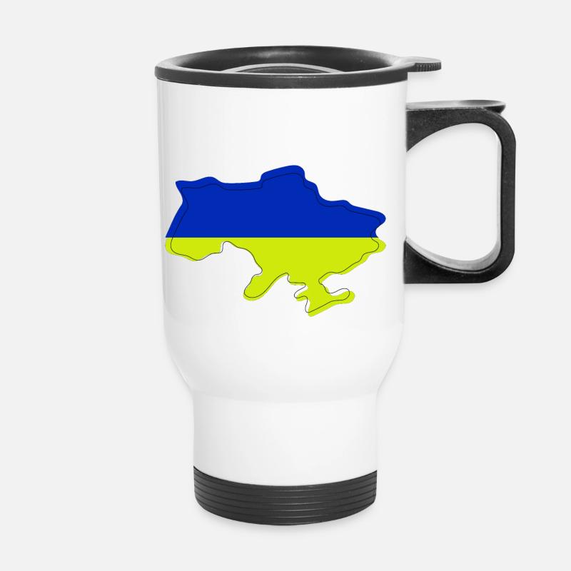 Ukraine - Thermobecher mit Tragegriff - Weiß