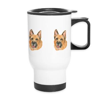 German Shepherd Panorama mug - Termokrus med bærehåndtag - hvid - Foran