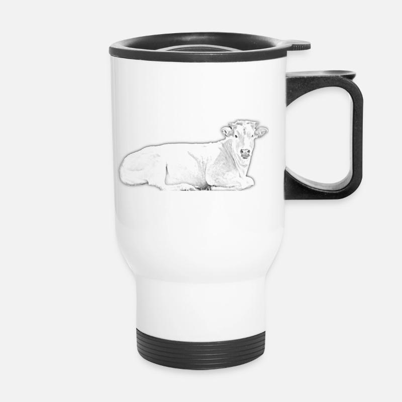 Cow - Thermal mug with handle - white