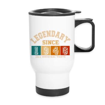Legendär seit 1946 Vintage Retro Anniversary - Thermobecher mit Tragegriff - Weiß - Vorne