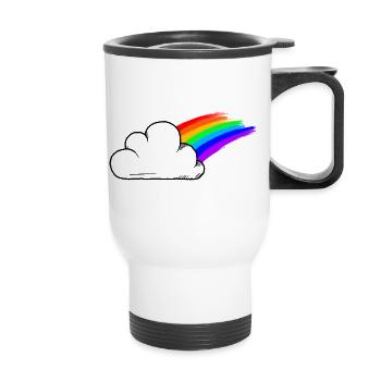 Pride Rainbow Colours / RGB - Thermal mug with handle - white - Front
