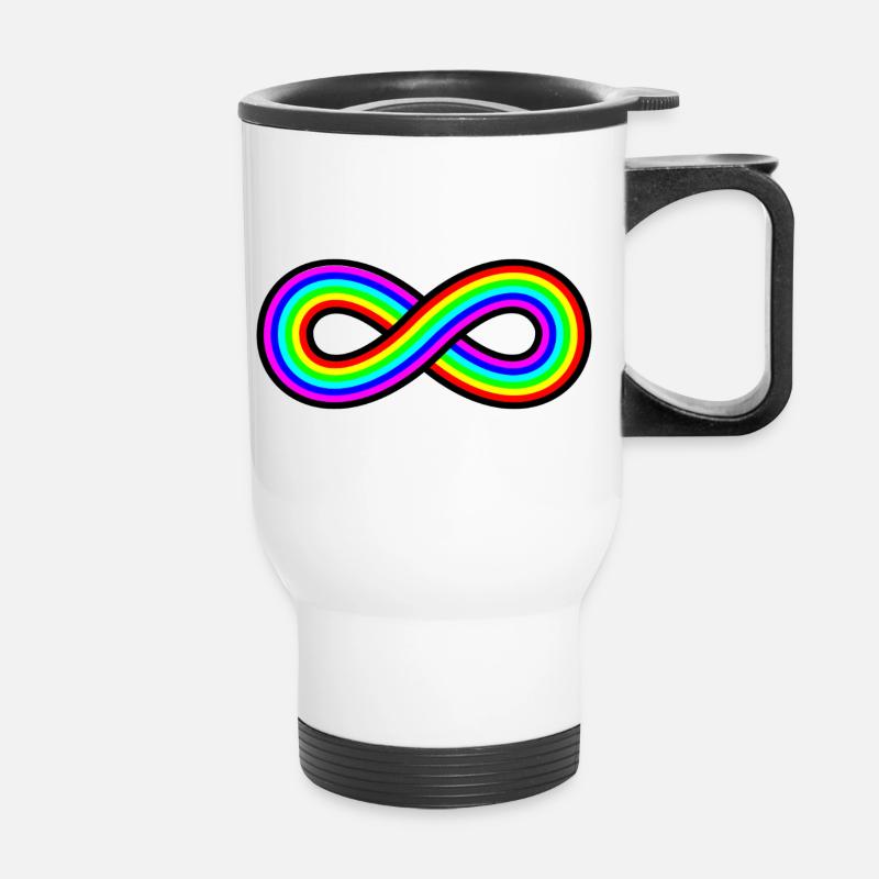 Autism Rainbow Infinity - Thermal mug with handle - white