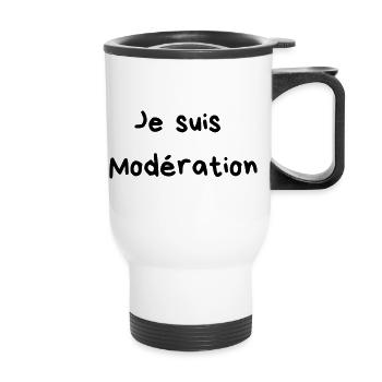 I drink in moderation - 2 - Thermal mug with handle - white - Front