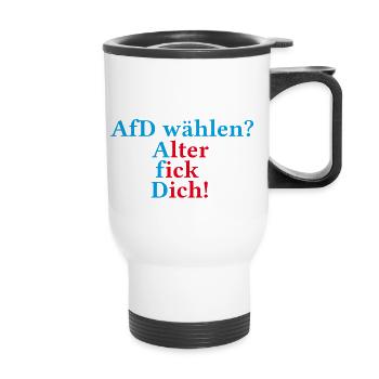 afd Kopie - Thermobecher mit Tragegriff - Weiß - Vorne