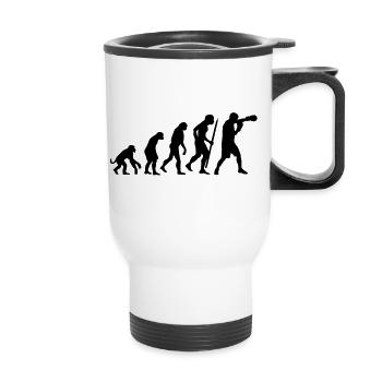 Evolution of Boxing - Thermobecher mit Tragegriff - Weiß - Vorne