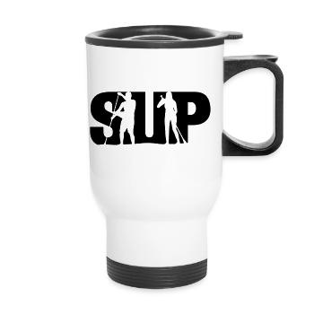 SUP - Stand Up Paddle - Thermobecher mit Tragegriff - Weiß - Vorne