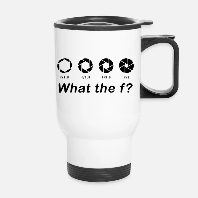 What the f - Thermobecher mit Tragegriff - Weiß