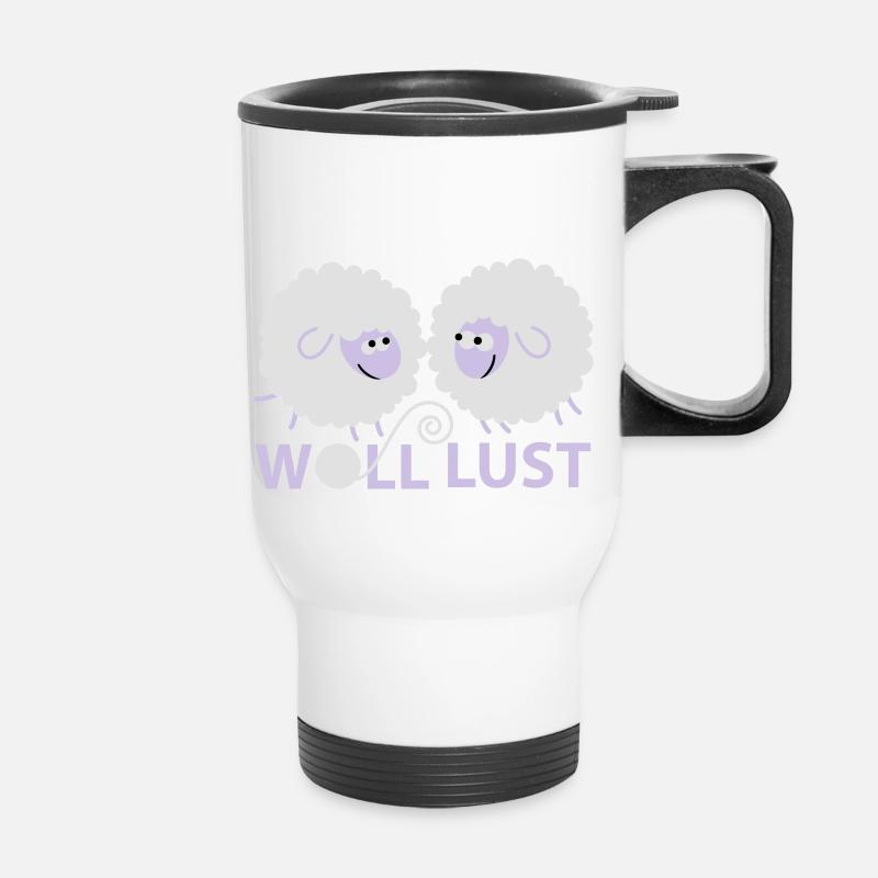 Woll Lust - Thermobecher mit Tragegriff - Weiß