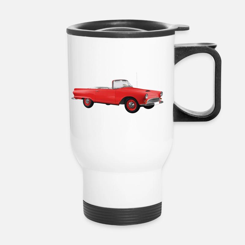 Vintage Red Convertible - Thermal mug with handle - white