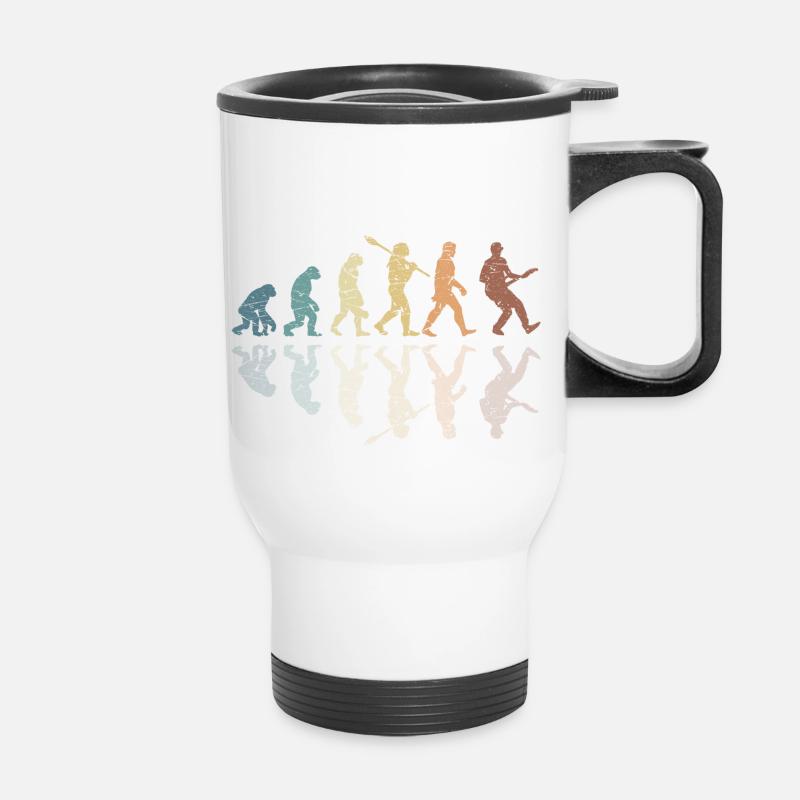 Human Evolution Guitar Band Retro Vintage - Thermobecher mit Tragegriff - Weiß