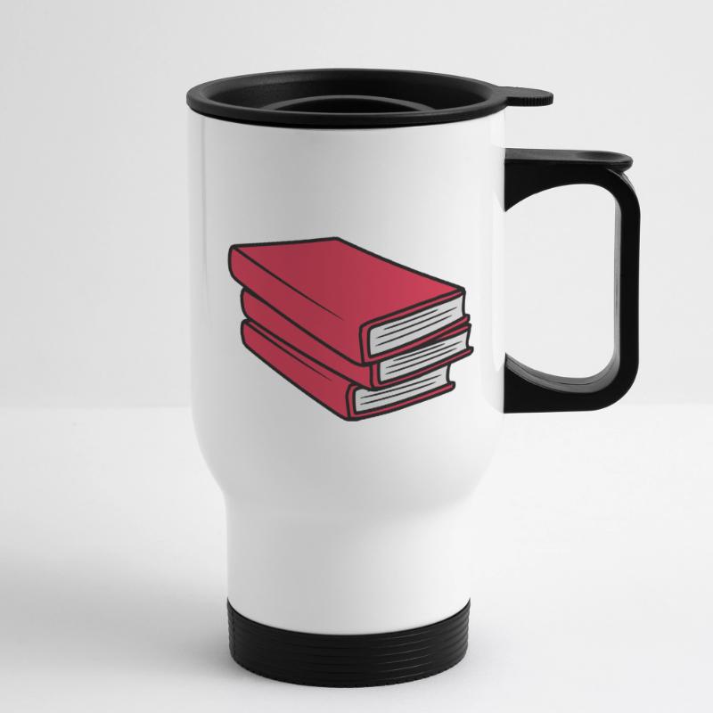 3 Books Stack Design Thermal mug with handle