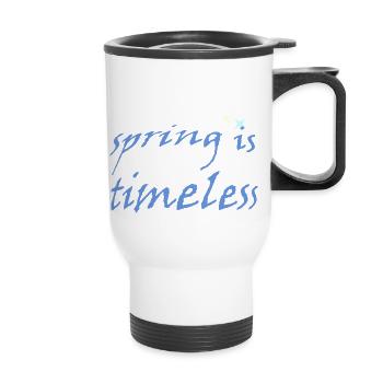 Le printemps est intemporel - Tasse isotherme avec poignée - blanc - Devant
