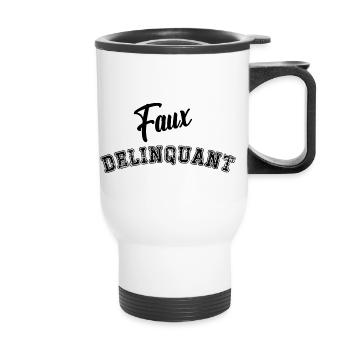 faux délinquant - Tasse isotherme avec poignée - blanc - Devant