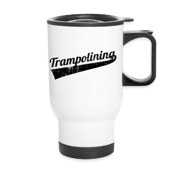 Trampolinspringen - Thermobecher mit Tragegriff - Weiß - Vorne