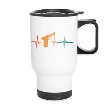 Battement de cœur gun - Tasse isotherme avec poignée - blanc - Devant