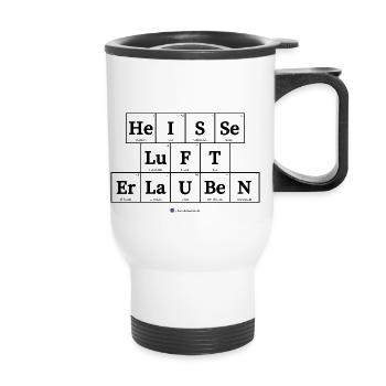 Heisse Luft erlauben (helle Stoffe) - Thermobecher mit Tragegriff - Weiß - Vorne