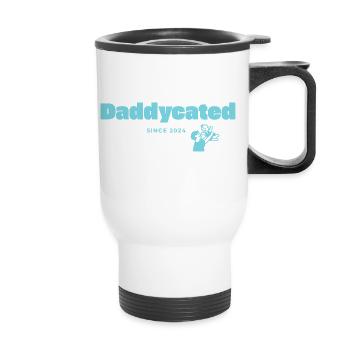 Daddycated since 2024 - Thermal mug with handle - white - Front