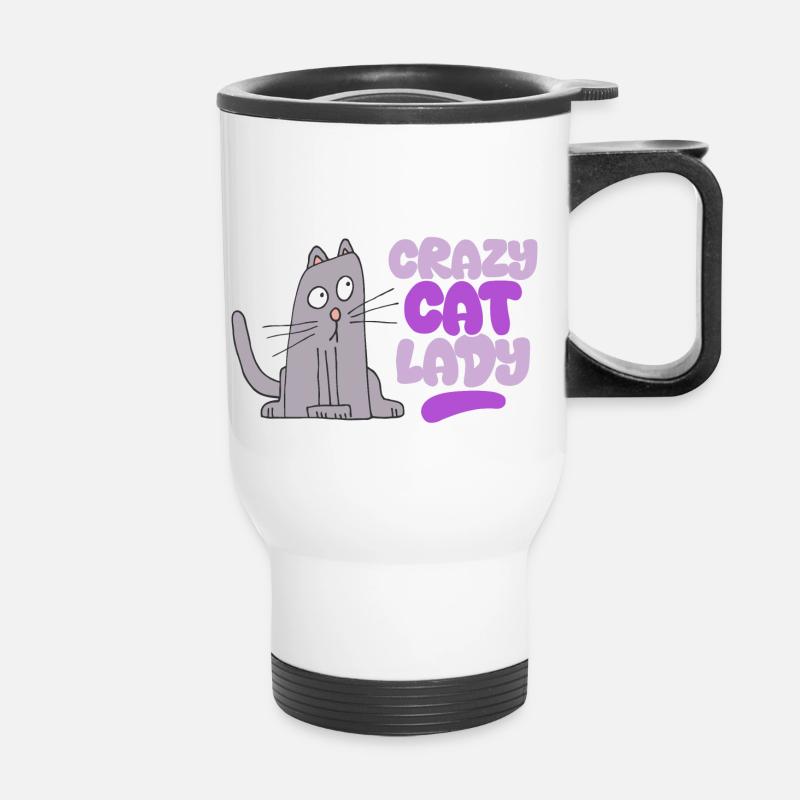 Folle chatte - Tasse isotherme avec poignée - blanc