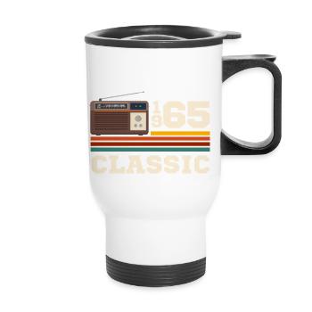 Anniversaire 1965 retro classic - Tasse isotherme avec poignée - blanc - Devant