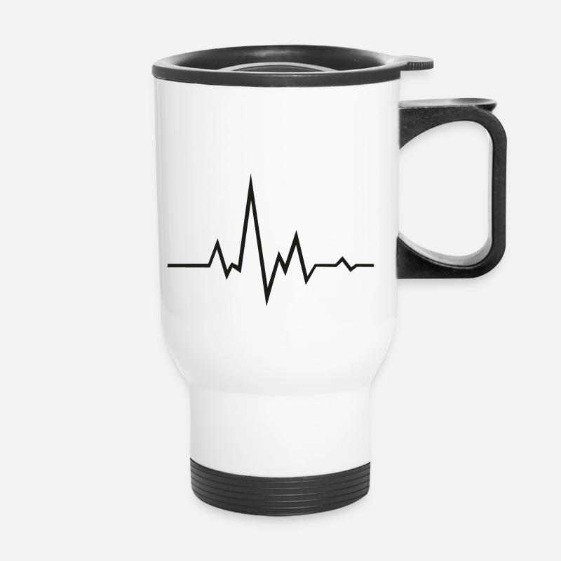 Fréquence - Tasse isotherme avec poignée - blanc
