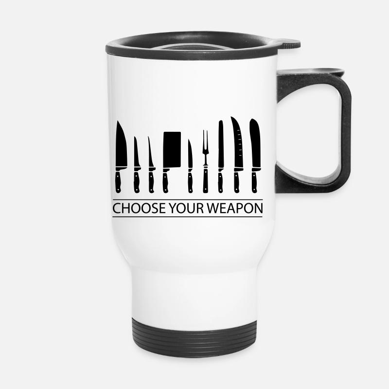 Cooking knifes - Thermal mug with handle - white