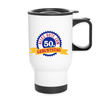 Joyeux 50e anniversaire Anniversaire - Tasse isotherme avec poignée - blanc - Devant