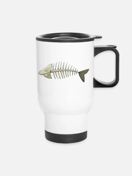 fischgräte - Thermobecher mit Tragegriff - Weiß