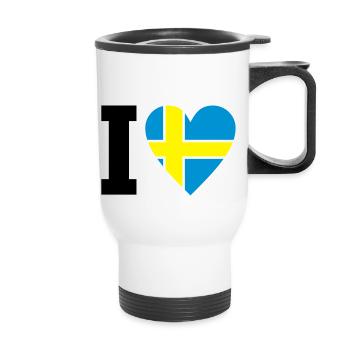 schweden_ilove_50 - Thermobecher mit Tragegriff - Weiß - Vorne