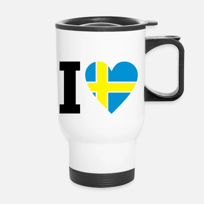 schweden_ilove_50 - Thermal mug with handle - white