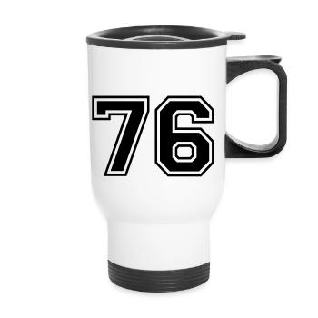 76 - Thermobecher mit Tragegriff - Weiß - Vorne