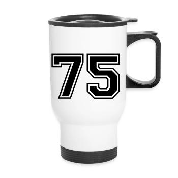 75 - Thermobecher mit Tragegriff - Weiß - Vorne