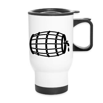 Bier Fass - Thermal mug with handle - white - Front
