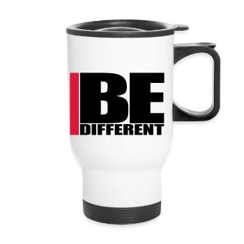 Cool Be Different Logo - Thermobecher mit Tragegriff - Weiß - Vorne