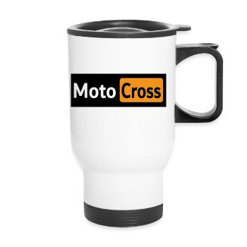 Logo de motocross - Tasse isotherme avec poignée - blanc - Devant