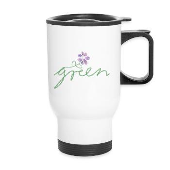 Vert Nature - Tasse isotherme avec poignée - blanc - Devant