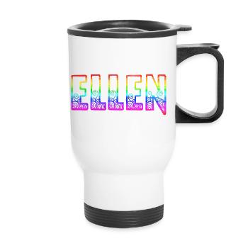 ellen rs regenbogen - Thermobecher mit Tragegriff - Weiß - Vorne