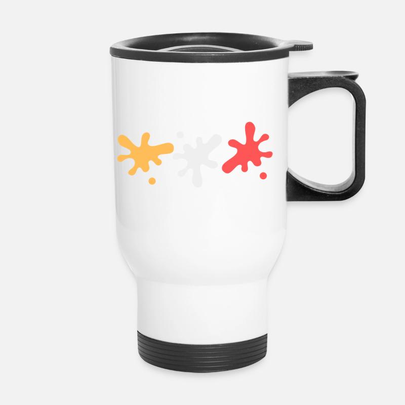 Taches de couleur dans les couleurs lesbiennes Pride - Tasse isotherme avec poignée - blanc