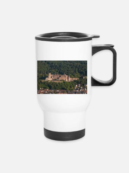 Heidelberger Schloss - Thermobecher mit Tragegriff - Weiß