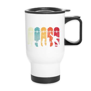 Evolution Skateboarding Skate Retro Streetwear - Thermal mug with handle - white - Front
