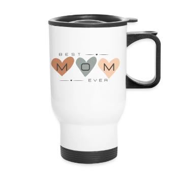 best mom ever - Thermal mug with handle - white - Front