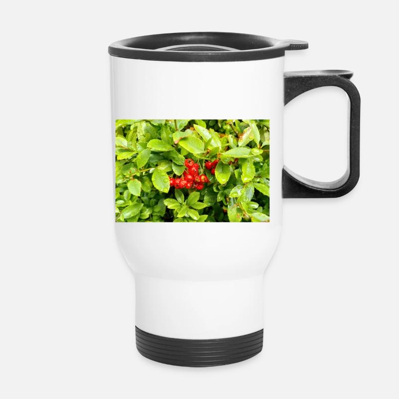 Mediterranean Firethorn / Pyracantha coccinea - Thermal mug with handle - white