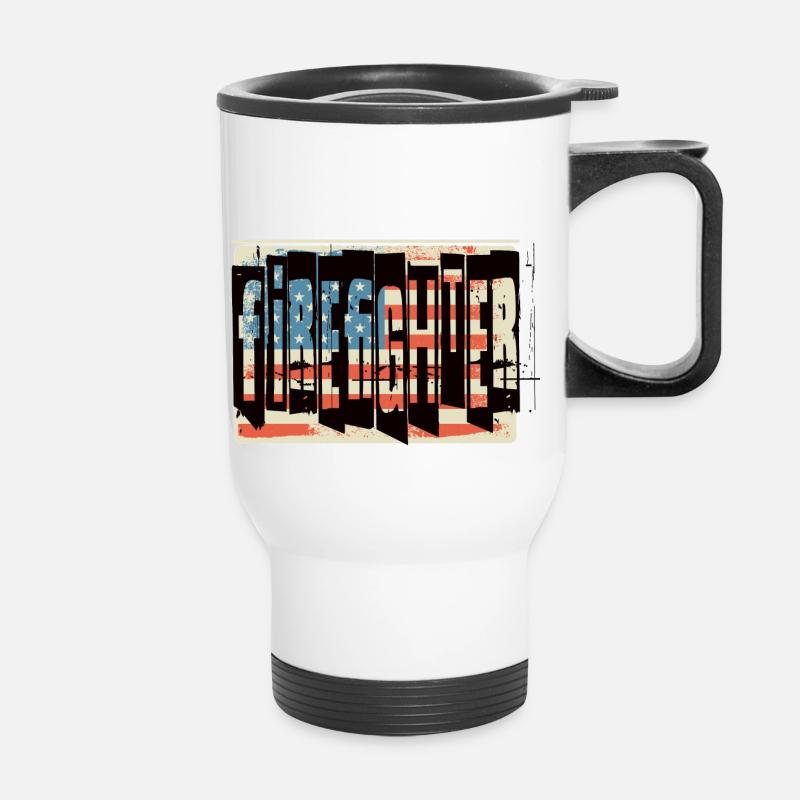 Feuerwehrmann / Pompier - Tasse isotherme avec poignée - blanc